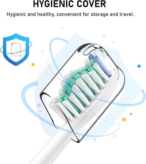 Toothbrush Heads for Philips Sonicare Replacement Brush Heads with Protective Cover Soft Dupont Bristles Electric Toothbrush Replacement Heads for...