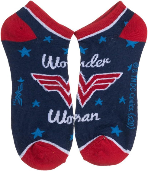 Bioworld Wonder Woman Ankle Socks 5-Pack for Women...