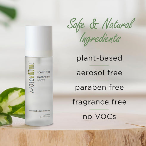 Moso Natural Scent-Free Bathroom Spray (2 Pack) A Discreet Odor Eliminator and Toilet Spray. Unscented. (3.4 oz Per Bottle)...