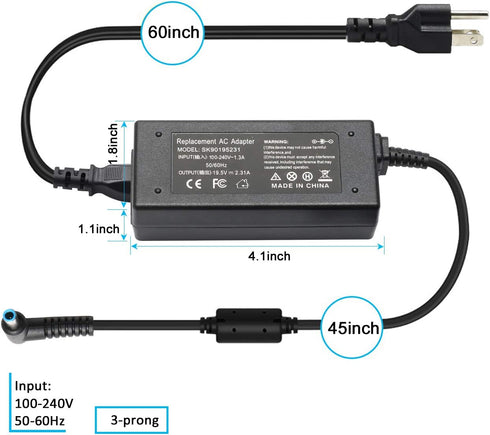 45W Laptop Charger Compatible with HP 17 inch Laptop 17-AK 17-AR 17-BS 17-by 17-CA 17-CN 17-ak013dx 17-by1053dx 17-by0021dx Power Adapter...