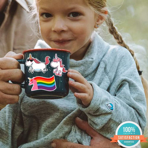 Unicorn Stickers 50pcs, Cute Girls Stickers Pack for Laptop Water Bottle Hydroflask Book Gifts Bag, Vinyl Waterproof Decals Rainbow Unicorn Decora...