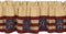 Home Collection by Raghu, 72" x 15.5" Stars and Stripes Nutmeg, Indigo & Barn Red Valance, Multi Color...