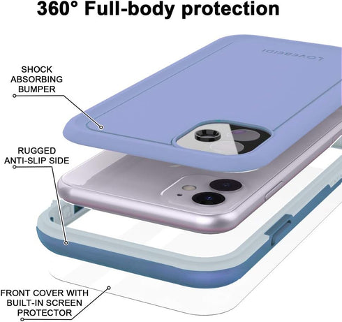 for iPhone 11 Waterproof Case 6.1 Screen Protector Underwater Shockproof Full-Body Dustproof Rugged Case for Aplle iPhone 11 (Clove Purple)...