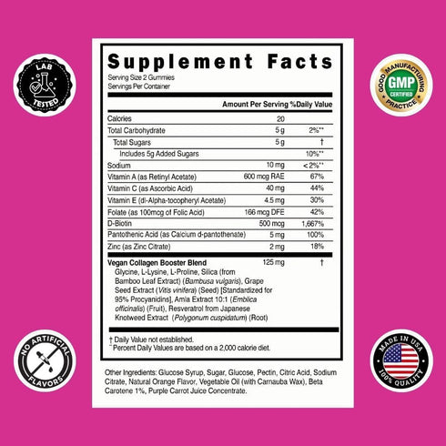Simply Collagen® Vegan Collagen Booster Gummies for Women & Men - Promotes Youthful & Beautiful Skin, Hair, Nails & Lashes - Key Amino Acids & Ant...