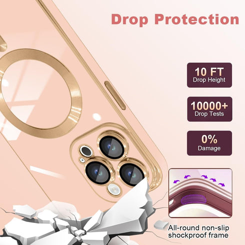 KANGHAR Magnetic Case Designed for iPhone 15 Pro Max for Women Girls Luxury Cute Plating Compatible with Magsafe iPhone Case Soft TPU Electroplate...