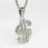 Crystal Dollar Sign Pendant Necklace for Men Women Trendy Dainty 18K Gold Plated Stainless Steel Hip Hop Chain Money Sign Charm Necklace Iced Out ...