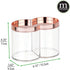 mDesign Plastic Canister Jar Organizer Set with Storage Lid - Home Decor Holder for Bathroom/Restroom Vanity Countertop, Cabinet - Holds Cotton Ba...