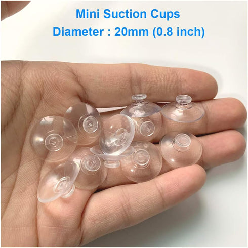 20mm 30 Pieces Mini Suction Cups Clear Without Hooks Without Holes, PVC Plastic Sucker Pads for Festival Decoration Wall Glass Home Car...