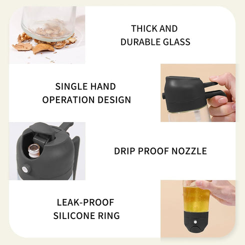 2 in 1 Oil Dispenser and Oil Sprayer Premium Olive Oil Dispenser Bottle with Non-Drip Spout Oil Mister Oil Spray Bottle for Cooking, Kitchen, Sala...