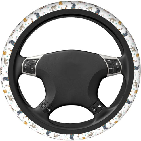 Cute Cat Steering Wheel Cover Universal 14.5-15 Inch Non-Slip Cat Car Accessories for Women Men...