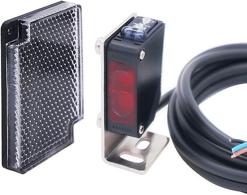 Twidec/ 0-2M Adjustable Indoor Wall Mounted Photoelectric Beam Sensor NPN (NO Or NC Switchable) photoelectric Sensor Switch Proximity Switch 2m li...