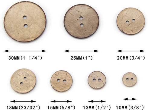 100pcs 20mm(0.787inch) Brown Natural Coconut Shell Buttons, 2 Holes Eco-friendly Wooden Buttons for Sewing, Children Handmade Scrapbooking, Baby C...