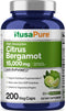 NusaPure Citrus Bergamot Capsules 15,000mg, 200 Capsules - 25:1 Bergamot Extract - 200 Servings, Bioperine, Vegan, Non-GMO...