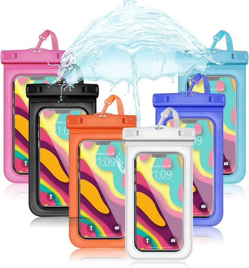 6 pcs Waterproof Phone Pouch Universal Phone Waterproof Case Compatible for iPhone 11 13 12 Max Pro XS Samsung Galaxy s22 s10 Up to 6.9", IPX8 Pla...
