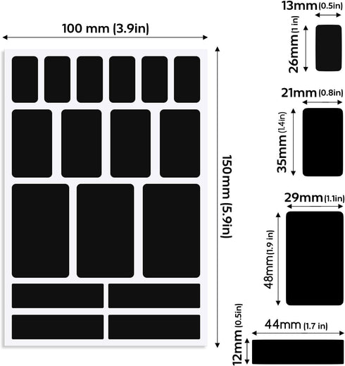 170Pcs Black Removable Labels for Jars,Labels for Storage Bins,Small Labels for Food Containers with 1 Liquid Chalk Marker for Jars Labels (Black)...