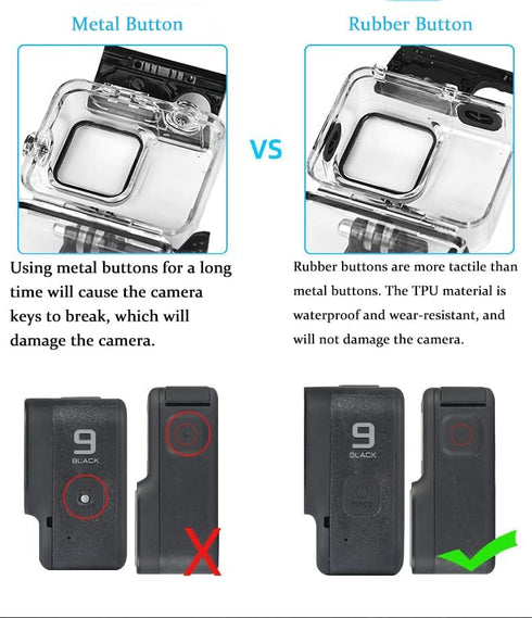 Waterproof Housing Case Dust-Proof for Go pro Hero 12/11/10/9 Black Rubber Buttons 40M Waterproof Case Diving Protective Housing Shell with Mount ...