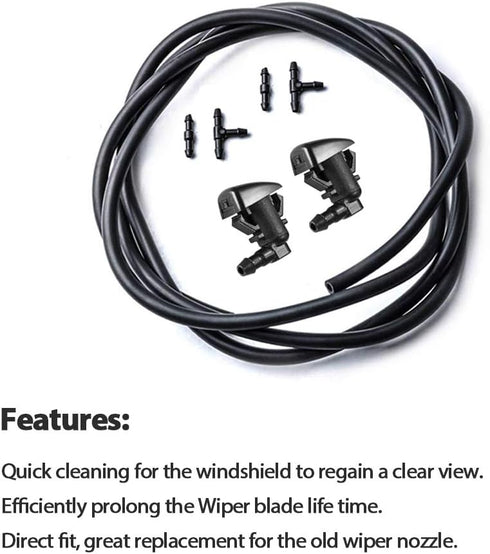 Front Windshield Washer Nozzles Kit for 2007-2011 Ford Edge, 2007-2010 Lincoln MKX Base Sport Premium Sport Replaces OEM # 7T4Z-17603-A Washer Jet...