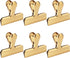 6pc-3 Inch Wide Stainless Steel Paper Clamps Heavy Duty Food Bag Clamp,Seal Clip, Chip Clips Metal Hinge Clip File Clamps for Kitchen&Office (Gold...
