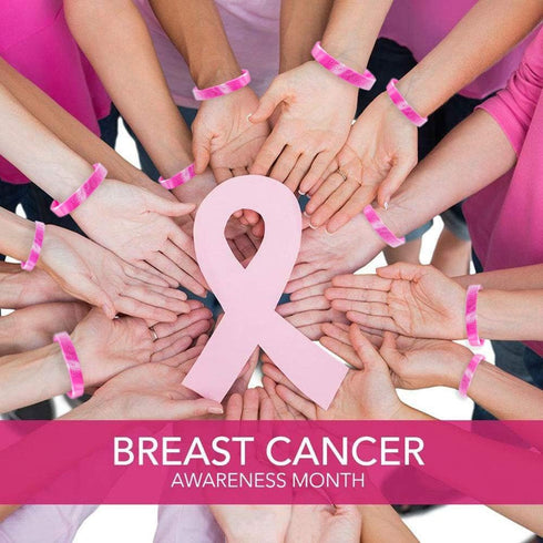 48pcs Breast Cancer Awareness Bracelets Pink Ribbon Camo silicone Win For Pink Party Supplies Favors...