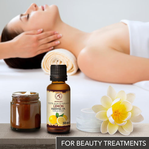Lemon Essential Oil 1.0 Fl Oz (30ml) - Citrus Limon - Italy - 100% Pure & Natural - Aromatherapy - Relax - Diffuser - Nails Care...