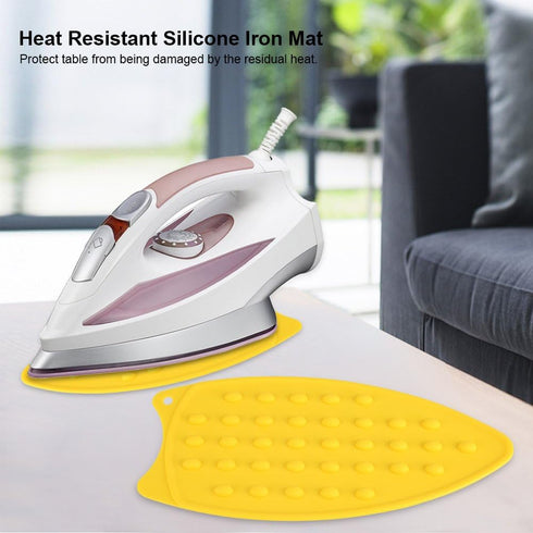 Silicone Iron Hot Protection Rest Pad Mat, Safe Surface Iron Stand Mat Ironing, 27 x 14 x 0.7cm / 10.63 x 5.51 x 0.28in (Yellow)...