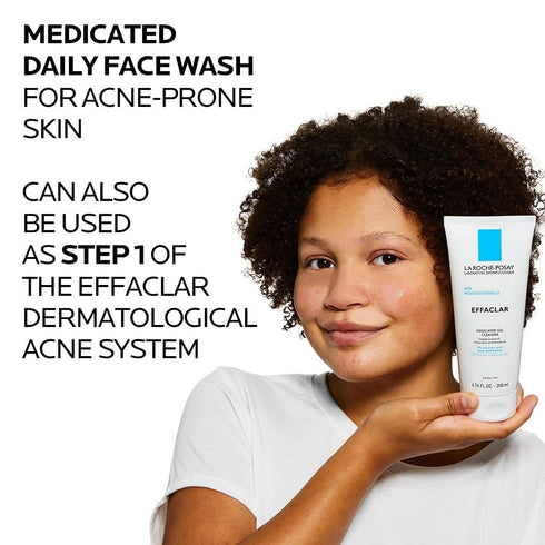 La Roche-Posay Effaclar Medicated Gel Cleanser | 2% Salicylic Acid Cleanser + LHA + Glycerin | Foaming Acne Face Wash | Helps Clear & Prevent Acne...