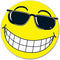 Happy Face with Sunglasses - Vinyl Window Stickers (Yellow 6") (12 per Pack)...