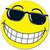 Happy Face with Sunglasses - Vinyl Window Stickers (Yellow 6") (12 per Pack)...