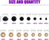 Swpeet 190Pcs Black Assorted Sizes Plastic Safety Eyes and 10 Pcs Noses Set for Doll, Puppet, Plush Animal Making and Teddy Bear...