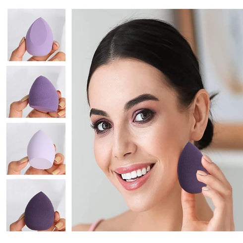 Makeup Sponges Set - Beauty sponges Blending Blenders with Holder and Egg Case, Beauty Blender,Flawless for Cream, Powder and Liquid (Purple)...