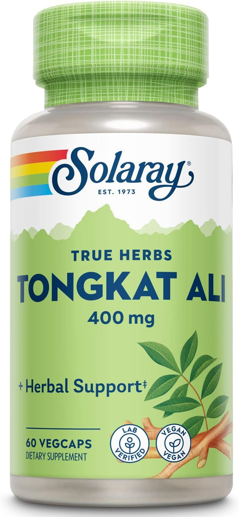SOLARAY Tongkat Ali 400 mg - Longjack Tongkat Ali for Men - Herbal Support for Men's Health and Vitality - Vegan, Non-GMO, Lab Verified - 60 Servi...