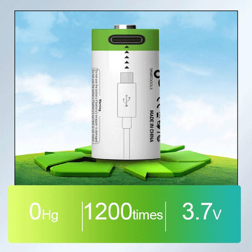 USB CR2 Lithium ion Rechargeable Battery, High Capacity 3.7V 300mAh Rechargeable RCR2 CR15H270 15270 Battery, 1.5 H Fast Charge, 1200 Cycle with T...