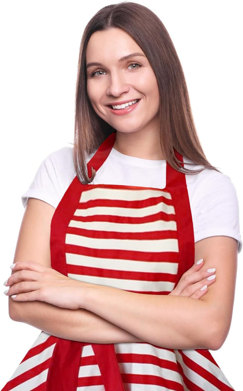 Violet Mist Cute Lovely Retro Aprons for Women Girls Ladies Sexy Vintage Aprons Christmas Apron Red Striped Vintage 50s Apron kawaii Cooking Kitch...