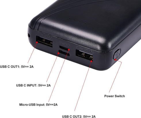 5V 2A Power Bank for Heated Vest,Rechargeable Battery Pack for Heated Jacket, 10000mAh Packet Size LED Light Portable Charger for USB Heated Cloth...