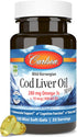 Carlson - Cod Liver Oil Minis, 280 mg Omega-3s + Vitamins A & D3, Heart Support & Cognitive Function, Vision Health, 100 Mini Softgels...
