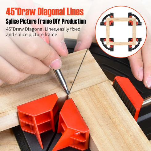 Multi Angle Degree Corner Clamps, Adjustable 30-90 Degrees Sawing Mitre Right Angles Measuring Cutting Tool for Woodworking Photo Frame (New-black...