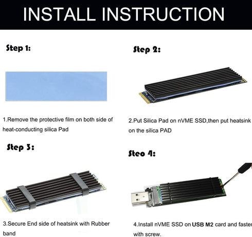 Sintech nVME USB SSD Card, USB 3.0 M.2(NGFF) M Key External Case Box with USB 3.1 Type C Connector...