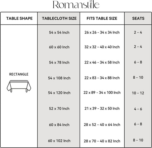 Romanstile Rectangle Plastic Tablecloth, 100% Waterproof Oil-Proof Checkered PVC Table Cloths, Heavy Duty Vinyl Table Covers for Dining, Camping, ...