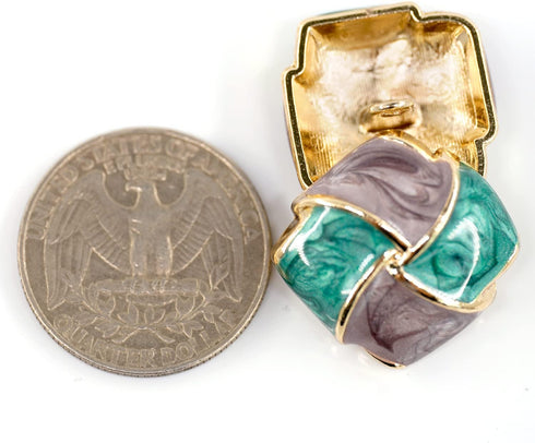 20 pcs Curved Square Enamel Grids Metal Shank Sewing Coat Buttons -20mm -13/16"...