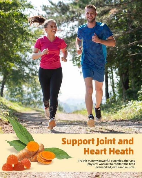 Turmeric Curcumin Gummies with Black Pepper 2 Pack, Turmeric and Ginger Supplement for Immune Joint Support, Sugar Free Turmeric Ginger Gummies fo...