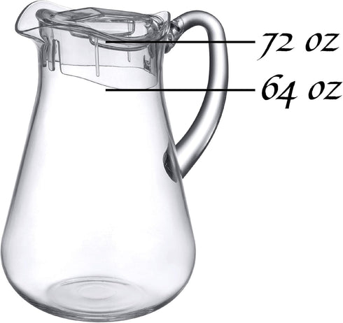 Amazing Abby - Droply - Plastic Pitcher (64 oz, 2 Quart), Clear Water Pitcher with Lid, Fridge Jug, BPA-Free, Shatter-Proof, Great for Iced Tea, S...