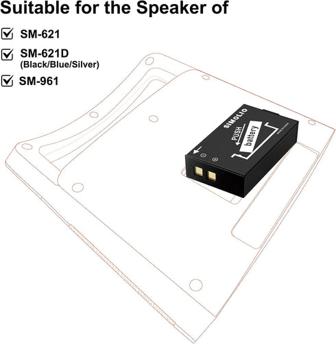 SIMOLIO Rechargeable Li-ion Battery SM-621,SM-621D...