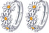 925 Sterling Silver Daisy Small Hoops Earrings, Hypoallergenic Huggie Earrings for Sensitive Ears, Daisy Sunflower Jewelry Mother Day Birthday Pre...