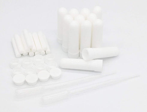 12 Sets Essential Oil Aromatherapy Tubes Inhaler Sticks Blank Nasal Inhalers(12 Complete Sticks) + 2 Polyethylene Pipette Droppers...