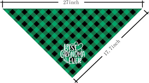 Best Grandma Ever Dog Bandana, Best Grandma Ever Gift, Pet Scarf Accessories, Printed Dog Bandanas Gift for Dog Lover Birthday or Christmas, for S...