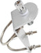 HYS Universal CB Antenna Mount W/ SO239 Stud, Antenna Mast Pole Mount Kits Heavy Duty 2pcs U-Bolt Clamp Bracket, L-Bracket with 10mm(APPR. 0.39inc...