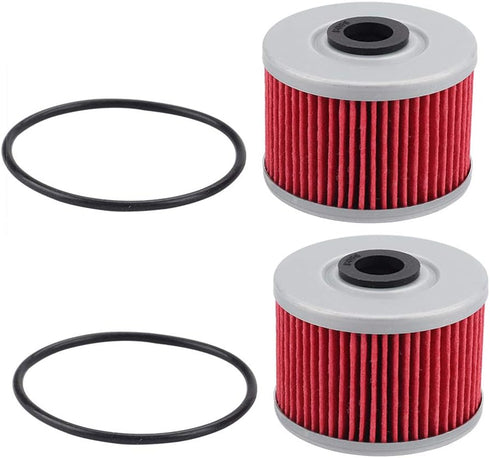 112 HF112 Oil Filter w Cover O-Rings Replacement for KLX110 KLX140 KX450F CRF250L CRF250M CBR250R CBR300R CB300F XR650L XR250 XR400R (Pack of 2)...