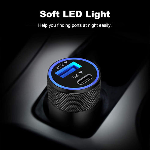 30W USB C Car Charger, Dual Ports Fast PD Type C Car Charger Adapter Rapid Plug for iPhone 15 14 13 12 11 Mini Pro Max SE Xs Xr X 8 Plus, Samsung ...