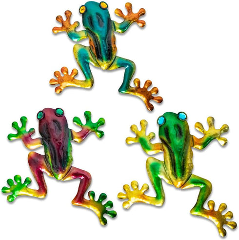 dreamskip Frog Decor, Outdoor Wall Art, Frog Gifts, Metal Frog Wall Decor for Fence, Garden, Patio, Yard, Outside (3 Pieces)...