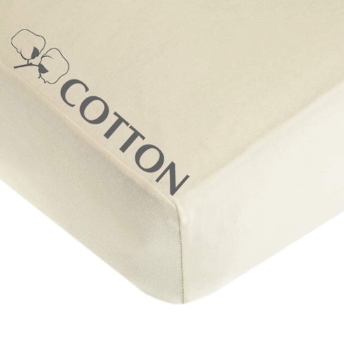American Baby Company 100% Natural Cotton Fitted Crib Sheet 52" x 28" - Soft, Breathable, Hypoallergenic & Gentle Toddler Bed Sheet, Ecru, Neutral...